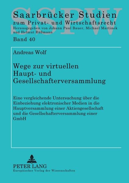 Produktbild: Wege zur virtuellen Haupt- und Gesellschafterversammlung