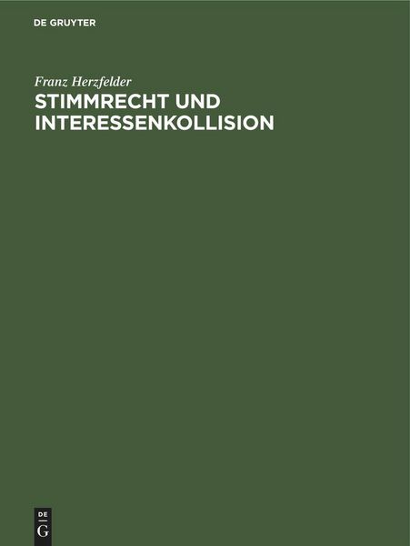 Produktbild: Stimmrecht und Interessenkollision