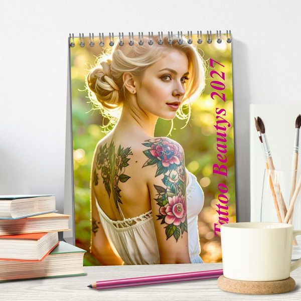 Produktbild: Tattoo Beautys (Tischkalender 2027 DIN A5 hoch), CALVENDO Monatskalender