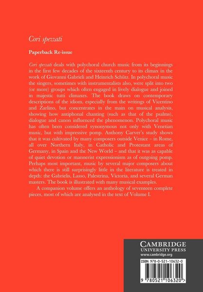 Produktbild: Cori Spezzati 2 Volume Set