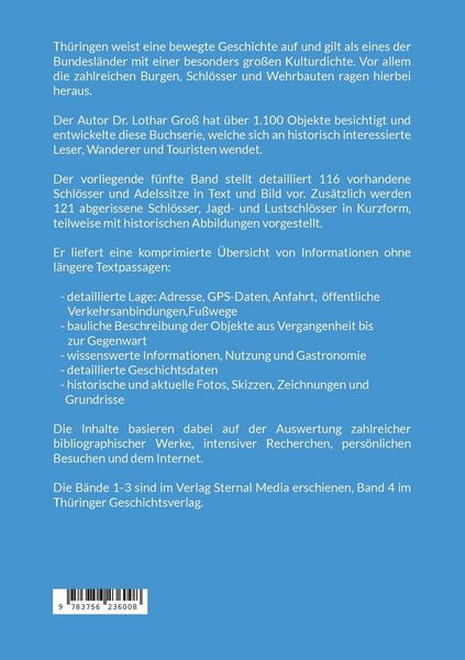 Produktbild: Th&uuml;ringen Burgen, Schl&ouml;sser & Wehrbauten Band 5