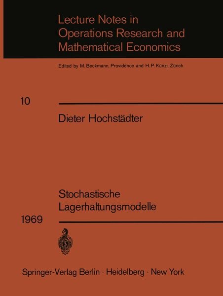 Stochastische Lagerhaltungsmodelle, Taschenbuch von Dieter Hochstädter, Springer Berlin, 9783540046349