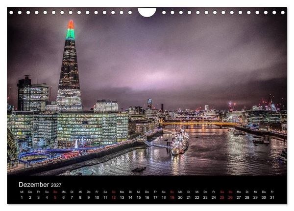 Produktbild: London an der Themse (Wandkalender 2027 DIN A4 quer), CALVENDO Monatskalender