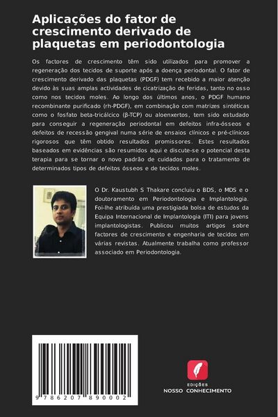 Produktbild: Aplica&ccedil;&otilde;es do fator de crescimento derivado de plaquetas em periodontologia