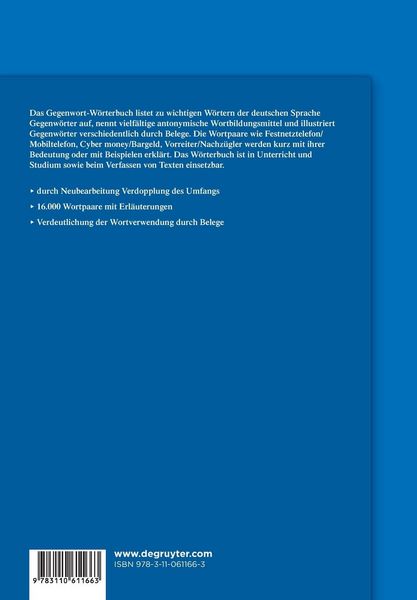 Produktbild: Das Gegenwort-W&ouml;rterbuch