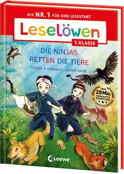 Produktbild: Lesel&ouml;wen 1. Klasse - Die Ninjas retten die Tiere (Gro&szlig;buchstabenausgabe)