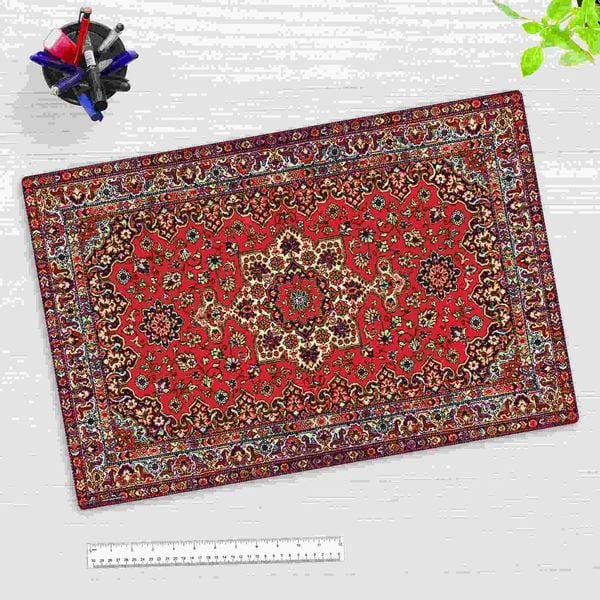 Produktbild: Cover-your-desk Schreibtischunterlage f&uuml;r Kinder und Erwachsene Orientalischer Teppich in rot, aus hochwertigem Vinyl , 60 x 40 cm