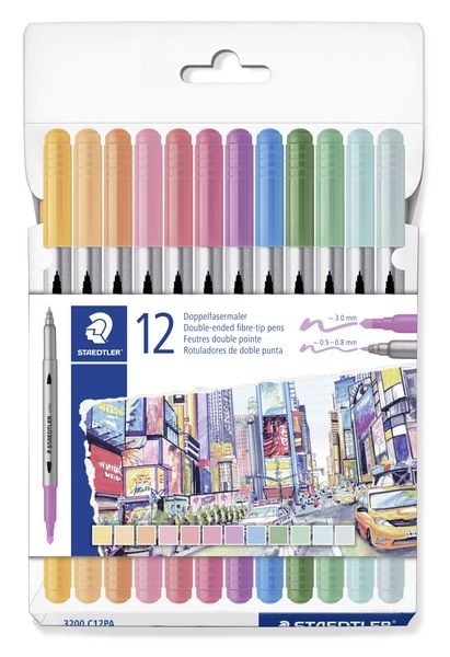 STAEDTLER STAEDTLER 3200 Doppelfasermaler, 12er Set, 3200 C12PA