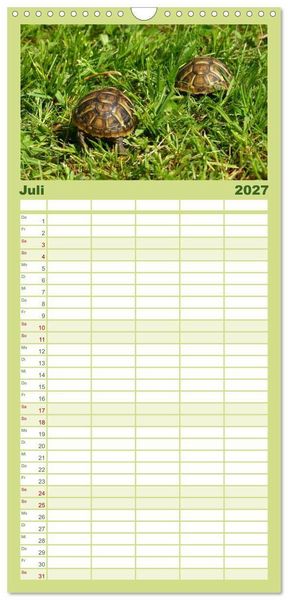 Produktbild: Familienplaner 2027 - Das Leben der Schildkr&ouml;ten mit 5 Spalten (Wandkalender, 21 x 45 cm) CALVENDO