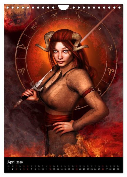 Produktbild: Unter Sternen geboren - Fantasy Tierkreis im Zeichen der Frau (Wandkalender 2026 DIN A4 hoch), CALVENDO Monatskalender