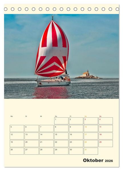 Produktbild: Segeln bis zum Horizont (Tischkalender 2026 DIN A5 hoch), CALVENDO Monatskalender
