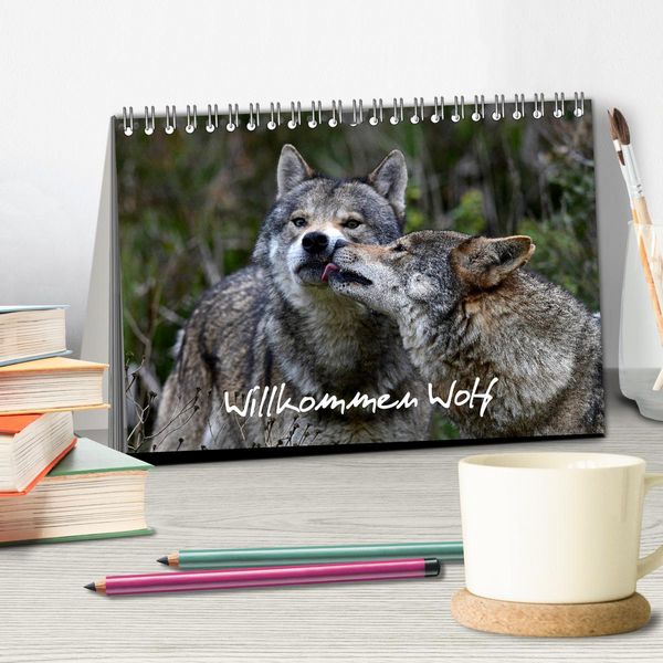 Produktbild: Willkommen Wolf (Tischkalender 2026 DIN A5 quer), CALVENDO Monatskalender