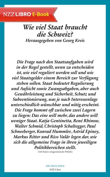 Produktbild: Wie viel Staat braucht die Schweiz? (E-Book)