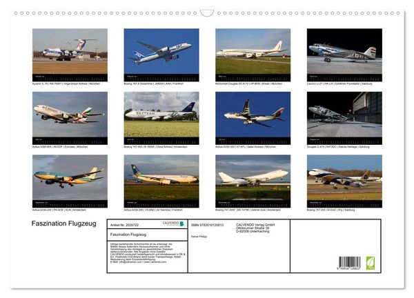 Produktbild: Faszination Flugzeug (Wandkalender 2026 DIN A2 quer), CALVENDO Monatskalender