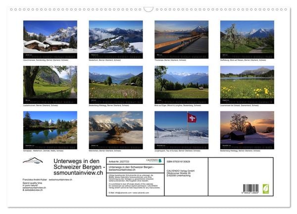 Produktbild: Unterwegs in den Schweizer Bergen - swissmountainview.ch (Wandkalender 2026 DIN A2 quer), CALVENDO Monatskalender