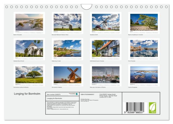 Produktbild: Longing for Bornholm (Wall Calendar 2027 DIN A4 landscape), CALVENDO 12 Month Wall Calendar