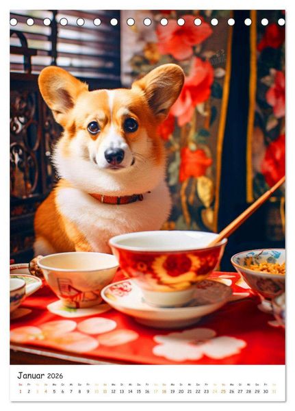 Produktbild: Hunde & Ramen - Ein Jahr voller Genuss und Freude (Tischkalender 2026 DIN A5 hoch), CALVENDO Monatskalender