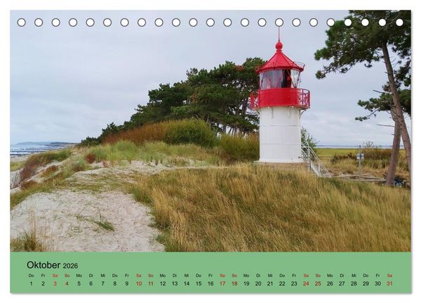 Produktbild: Ostsee von Heringsdorf bis Hiddensee (Tischkalender 2026 DIN A5 quer), CALVENDO Monatskalender