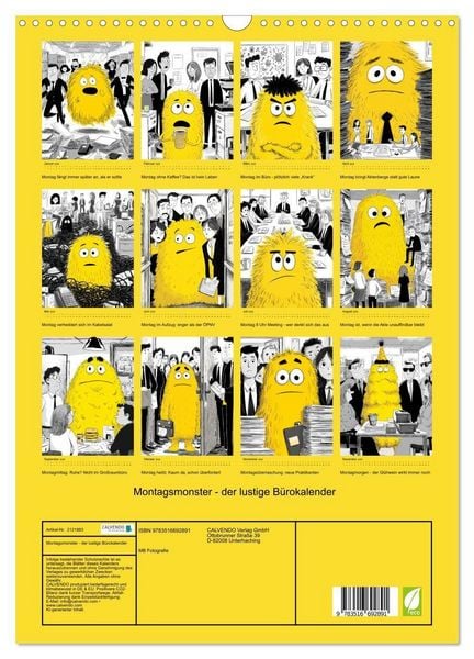 Produktbild: Montagsmonster - der lustige B&uuml;rokalender (Wandkalender 2026 DIN A3 hoch), CALVENDO Monatskalender