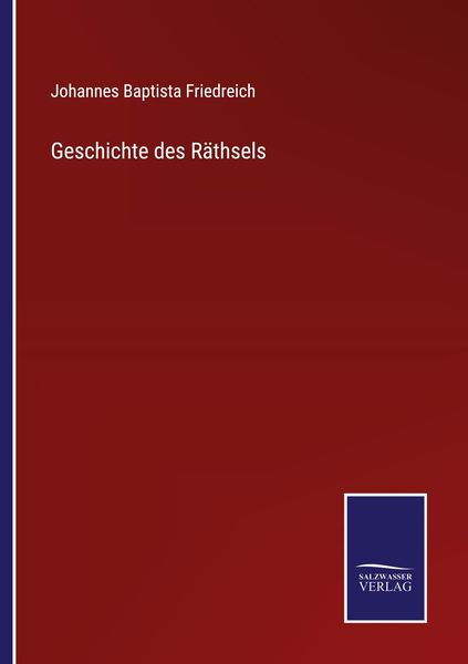 Produktbild: Geschichte des R&auml;thsels