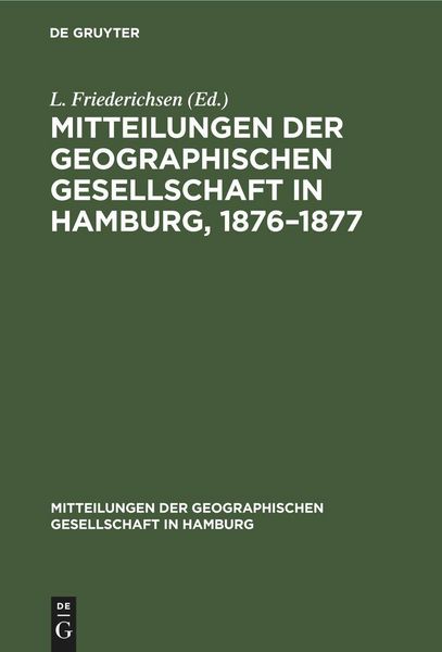 Produktbild: Mitteilungen der Geographischen Gesellschaft in Hamburg, 1876-1877