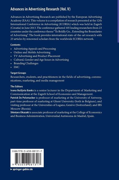 Produktbild: Advances in Advertising Research (Vol. V)