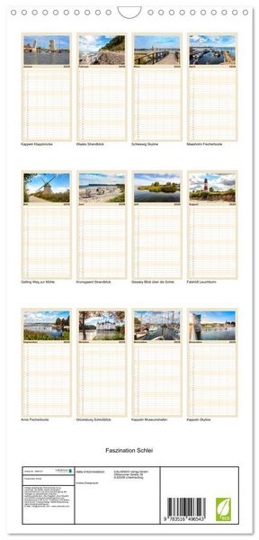 Produktbild: Familienplaner 2026 - Faszination Schlei mit 5 Spalten (Wandkalender, 21 x 45 cm) CALVENDO