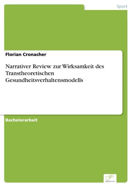 Produktbild: Narrativer Review zur Wirksamkeit des Transtheoretischen Gesundheitsverhaltensmodells