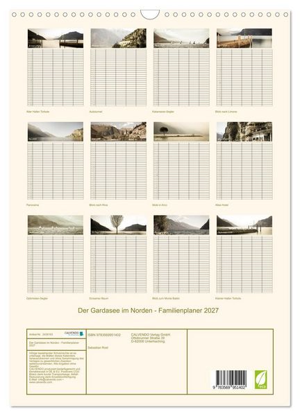 Produktbild: Der Gardasee im Norden - Familienplaner 2027 (Wandkalender 2027 DIN A3 hoch), CALVENDO Monatskalender