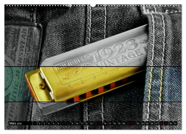 Produktbild: Klangbilder des Blues (hochwertiger Premium Wandkalender 2026 DIN A2 quer), Kunstdruck in Hochglanz