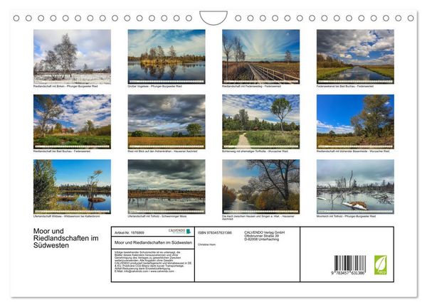 Produktbild: Moor und Riedlandschaften im S&uuml;dwesten (Wandkalender 2026 DIN A4 quer), CALVENDO Monatskalender