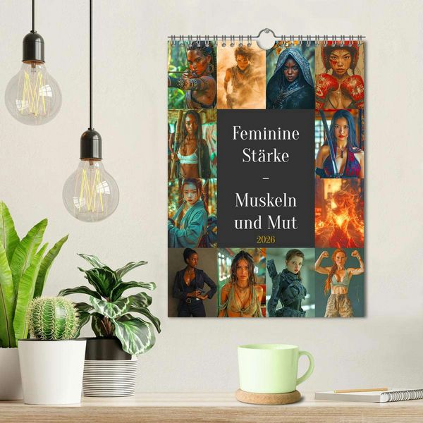 Produktbild: Feminine St&auml;rke - Muskeln und Mut (Wandkalender 2026 DIN A4 hoch), CALVENDO Monatskalender