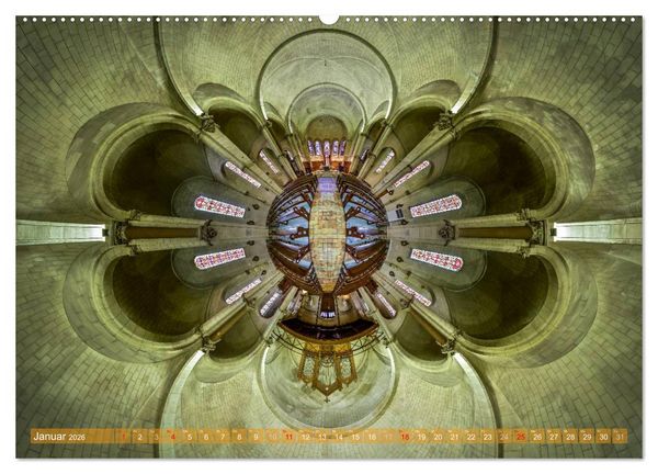 Produktbild: G&ouml;ttliche Projektionen - Kirchenpanoramen (Wandkalender 2026 DIN A2 quer), CALVENDO Monatskalender