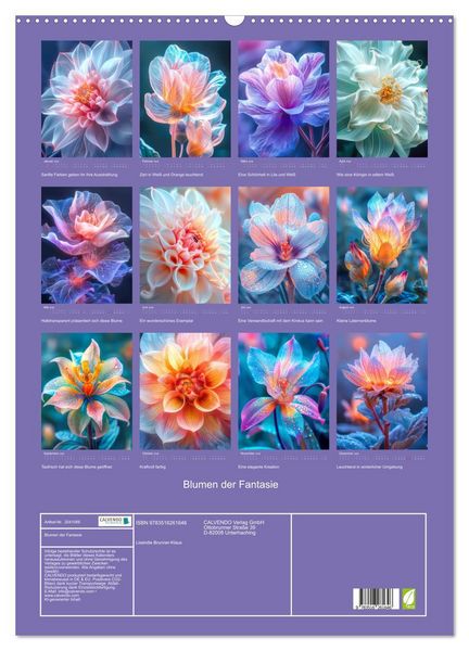 Produktbild: Blumen der Fantasie (Wandkalender 2026 DIN A2 hoch), CALVENDO Monatskalender