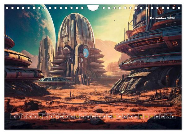 Produktbild: Pionierbauten auf fremden Planeten (Wandkalender 2026 DIN A4 quer), CALVENDO Monatskalender