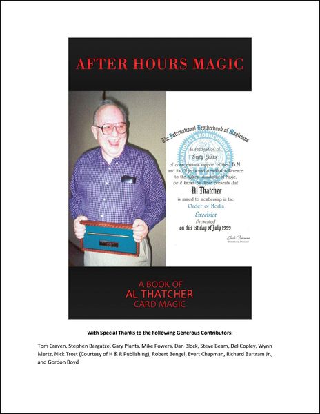 Produktbild: After Hours Magic: A Book of Al Thatcher Card Magic