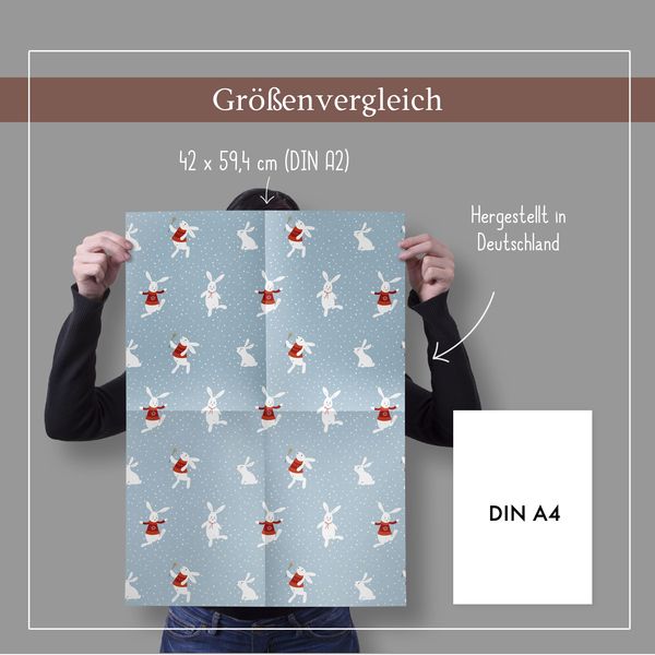 Produktbild: Geschenkpapier Set Weihnachten: Schneehase (f&uuml;r Kinder)