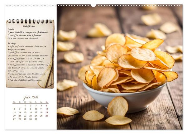 Produktbild: Kartoffelzeit - Zw&ouml;lf klassische KI Kartoffelgerichte mit Rezept (Wandkalender 2026 DIN A2 quer), CALVENDO Monatskalender