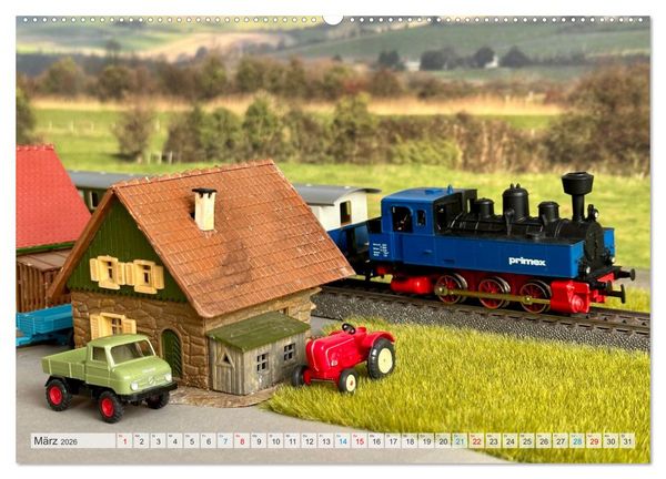 Produktbild: Retrobahnen en miniature (Wandkalender 2026 DIN A2 quer), CALVENDO Monatskalender