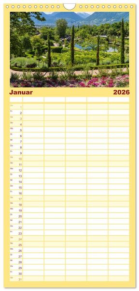 Produktbild: Familienplaner 2026 - S&uuml;dtirol - Von Meran bis zum Pragser Wildsee mit 5 Spalten (Wandkalender, 21 x 45 cm) CALVENDO