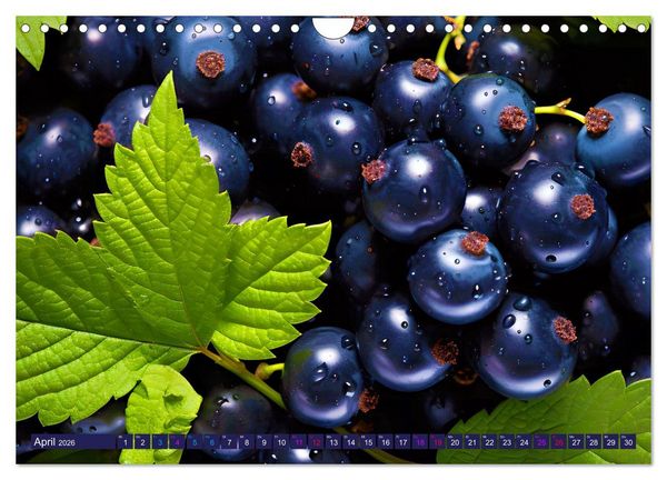 Produktbild: BLAU - Gem&uuml;se und Obst - Farbexplosion (Wandkalender 2026 DIN A4 quer), CALVENDO Monatskalender