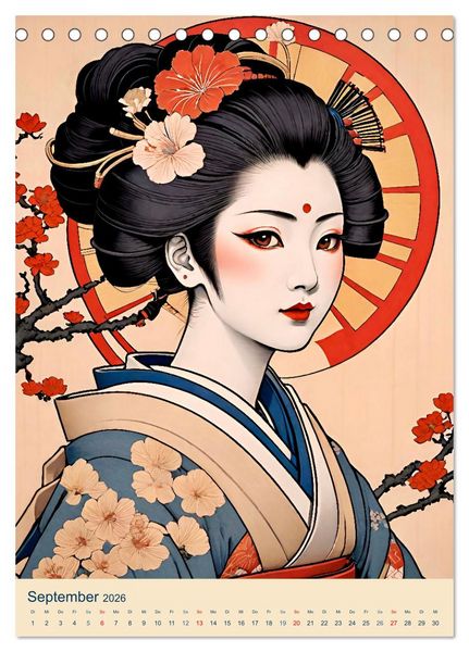 Produktbild: Japanische Geishas (Tischkalender 2026 DIN A5 hoch), CALVENDO Monatskalender