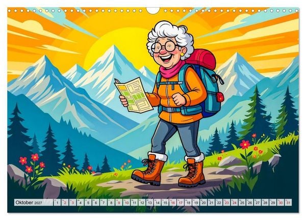 Produktbild: Oma rockt den Ruhestand - Lustiger Frauenkalender mit Humor (Wandkalender 2027 DIN A3 quer), CALVENDO Monatskalender
