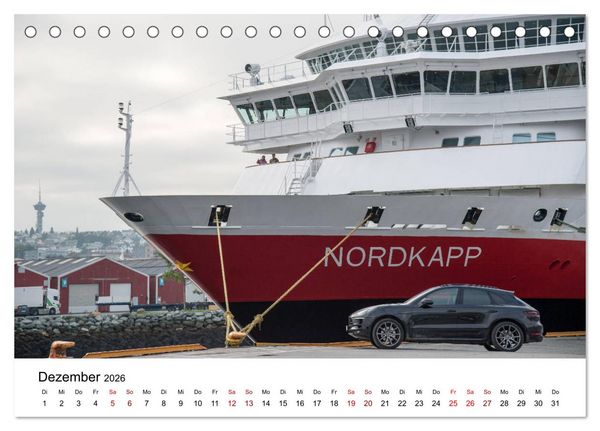 Produktbild: Hurtigruten - Bezaubernde Sch&ouml;nheit der norwegischen K&uuml;ste (Tischkalender 2026 DIN A5 quer), CALVENDO Monatskalender