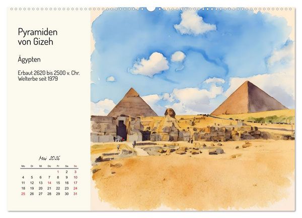 Produktbild: Welterbest&auml;tten von der Antike bis in die Neuzeit (hochwertiger Premium Wandkalender 2026 DIN A2 quer), Kunstdruck in Hochglanz