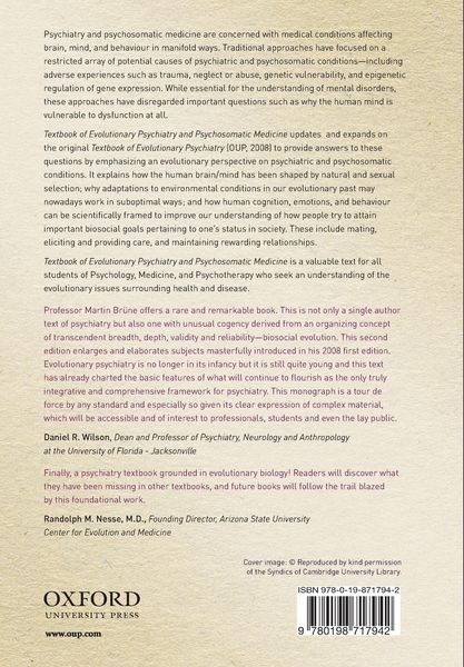 Produktbild: Textbook of Evolutionary Psychiatry and Psychosomatic Medicine