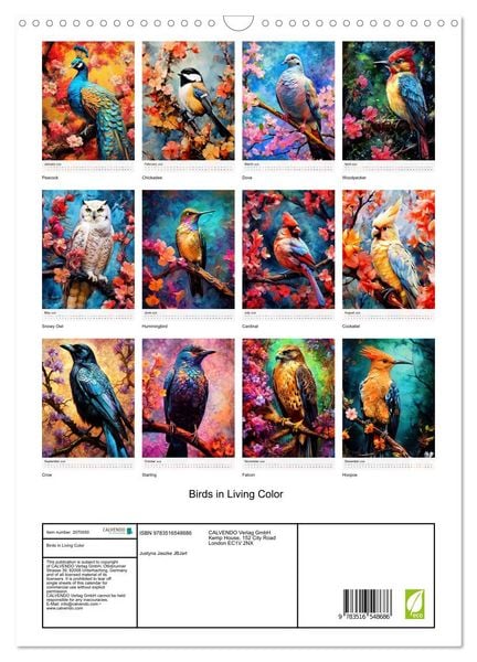 Produktbild: Birds in Living Color (Wall Calendar 2026 DIN A3 portrait), CALVENDO 12 Month Wall Calendar