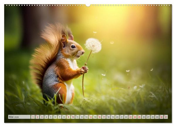 Produktbild: EICHH&Ouml;RNCHEN Niedliche kleine Wesen (Wandkalender 2026 DIN A2 quer), CALVENDO Monatskalender