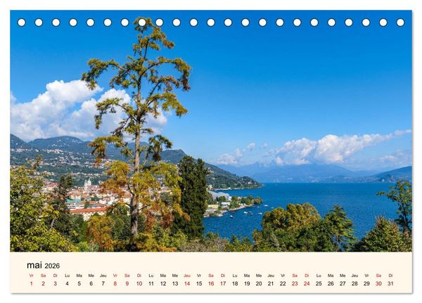 Produktbild: Coup d'&oelig;il sur le Lac Majeur (Calendrier de bureau 2026 DIN A5 vertical), CALVENDO calendrier mensuel