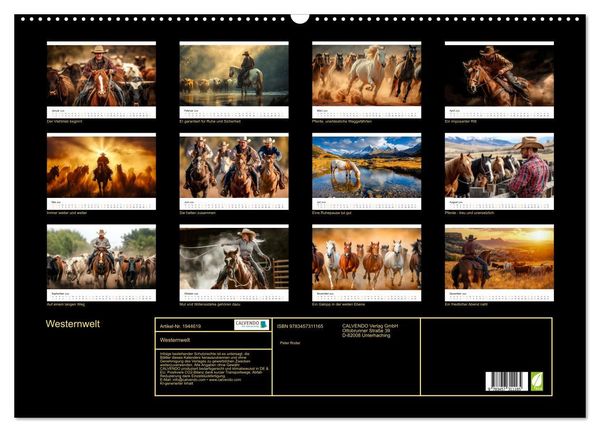 Produktbild: Westernwelt (Wandkalender 2026 DIN A2 quer), CALVENDO Monatskalender